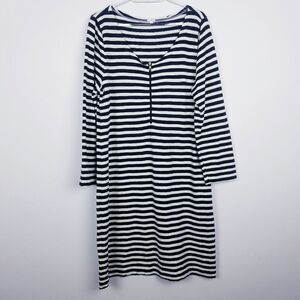 J. Crew Black and White Mini Dress with Raglan Long Sleeves